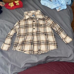 Plaid long sleeve children’s shirt